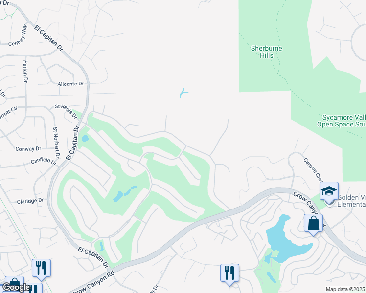 map of restaurants, bars, coffee shops, grocery stores, and more near 693 Saint George Road in Danville