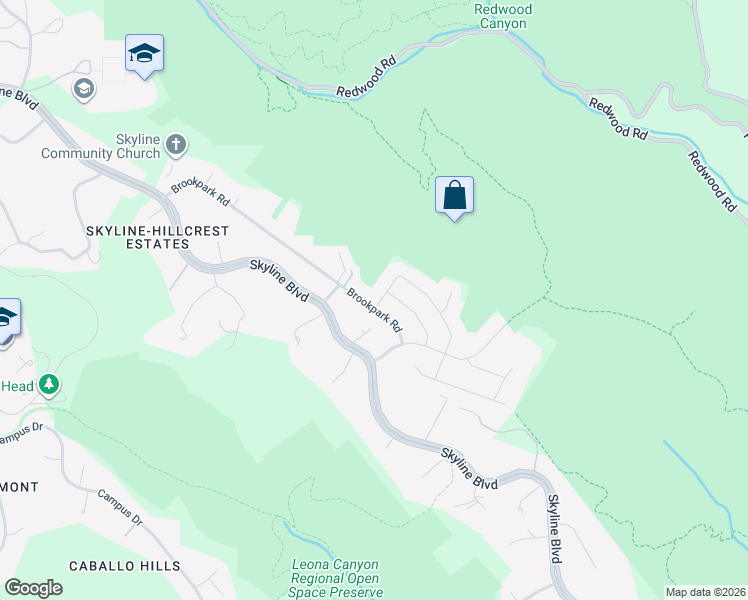 map of restaurants, bars, coffee shops, grocery stores, and more near 13048 Brookpark Road in Oakland