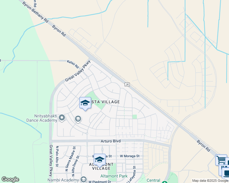 map of restaurants, bars, coffee shops, grocery stores, and more near 933 North Campania Court in Tracy