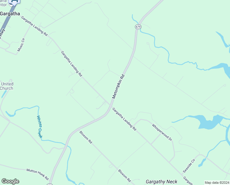 map of restaurants, bars, coffee shops, grocery stores, and more near State Route 679 in Parksley