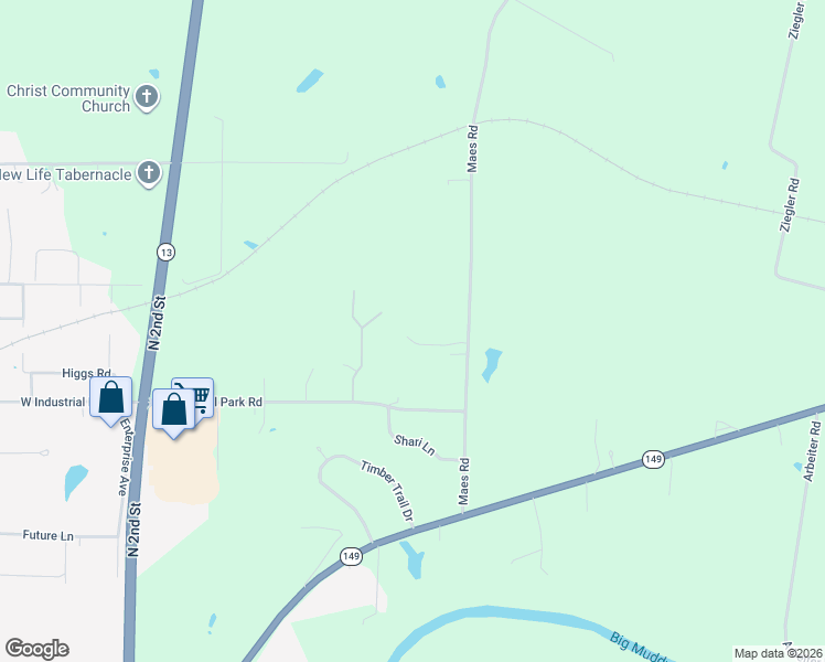 map of restaurants, bars, coffee shops, grocery stores, and more near 127 Navy Road in Murphysboro