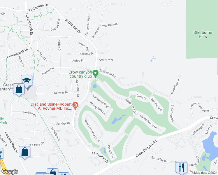 map of restaurants, bars, coffee shops, grocery stores, and more near 524 Silver Lake Drive in Danville