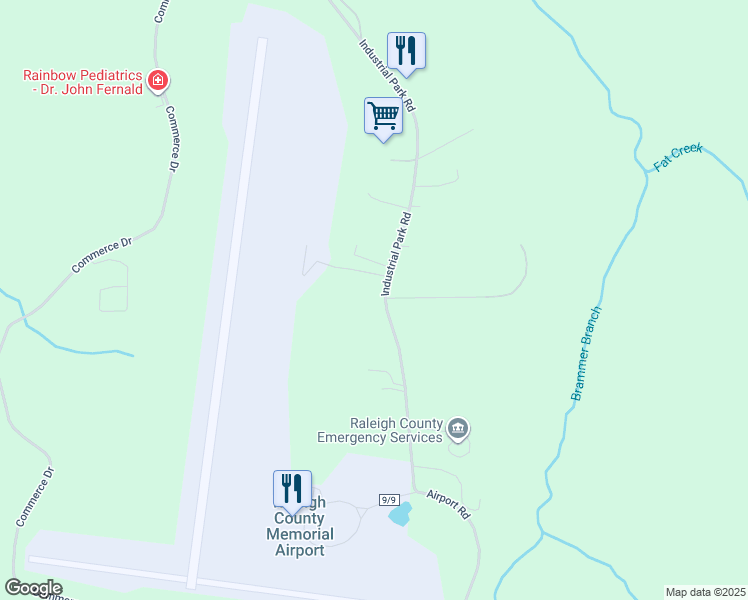 map of restaurants, bars, coffee shops, grocery stores, and more near 337 Industrial Park Rd in Beaver