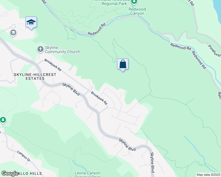 map of restaurants, bars, coffee shops, grocery stores, and more near 5161 Saddle Brook Drive in Oakland