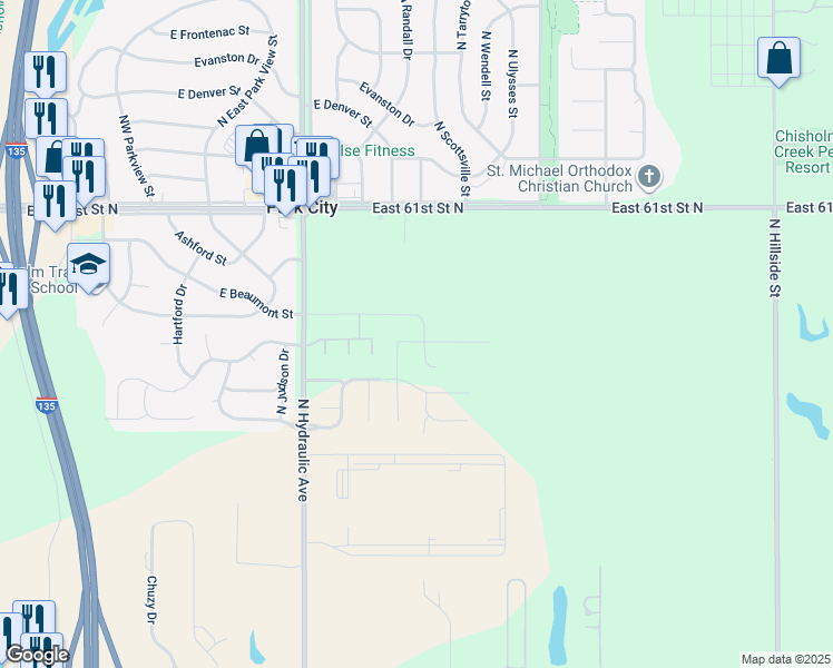 map of restaurants, bars, coffee shops, grocery stores, and more near 2110 Village Estates Drive in Park City