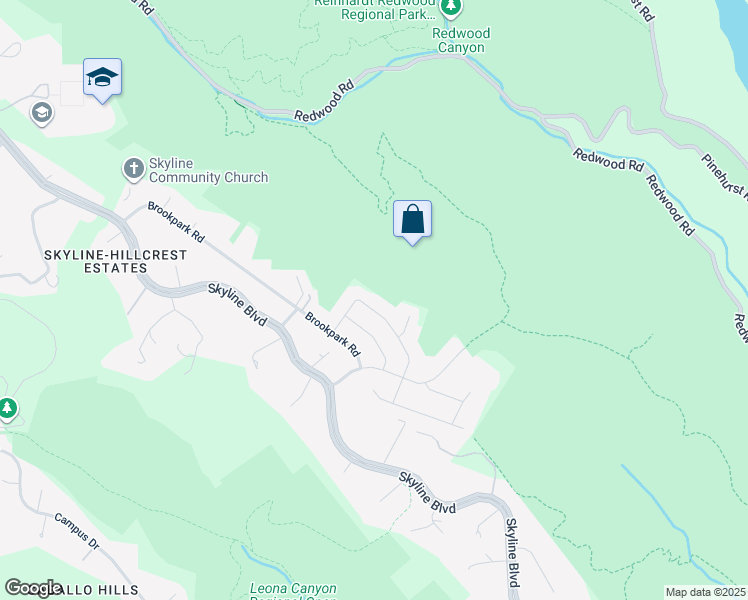 map of restaurants, bars, coffee shops, grocery stores, and more near 5161 Saddle Brook Drive in Oakland