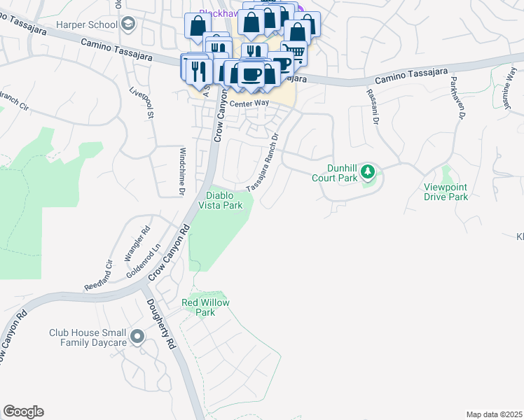 map of restaurants, bars, coffee shops, grocery stores, and more near 231 Stetson Drive in Danville