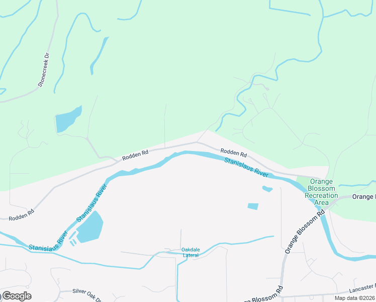 map of restaurants, bars, coffee shops, grocery stores, and more near 12030 Rodden Road in Oakdale