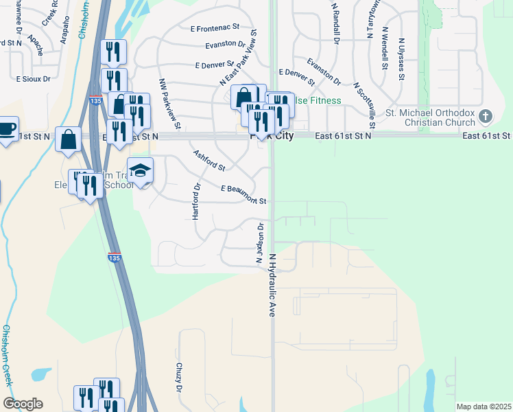 map of restaurants, bars, coffee shops, grocery stores, and more near 1615 East Beaumont Street in Park City