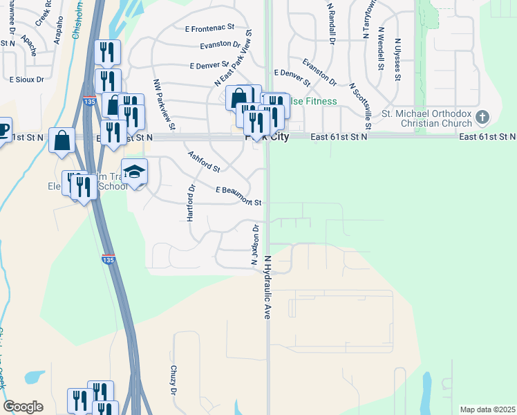 map of restaurants, bars, coffee shops, grocery stores, and more near 1615 East Beaumont Drive in Park City