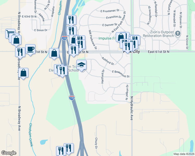 map of restaurants, bars, coffee shops, grocery stores, and more near 1223 Cloverdale Drive in Park City