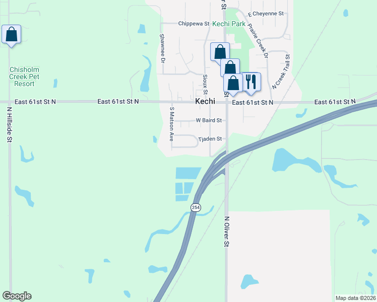 map of restaurants, bars, coffee shops, grocery stores, and more near 323 West Tomahawk Street in Kechi