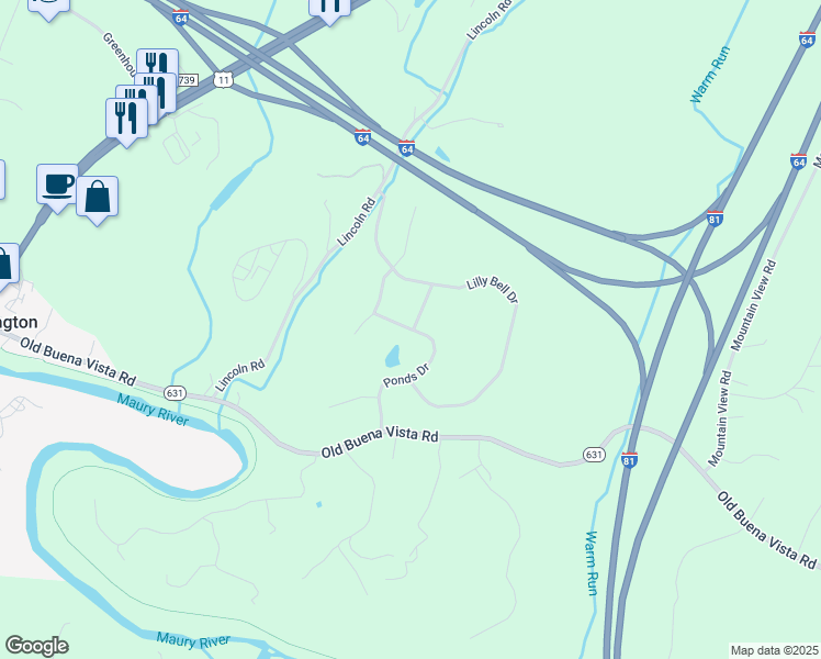 map of restaurants, bars, coffee shops, grocery stores, and more near 1 Florence Sarah Lane in Lexington