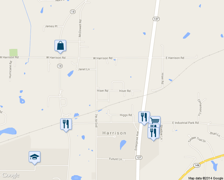 map of restaurants, bars, coffee shops, grocery stores, and more near 99 Black Oak Drive in Murphysboro