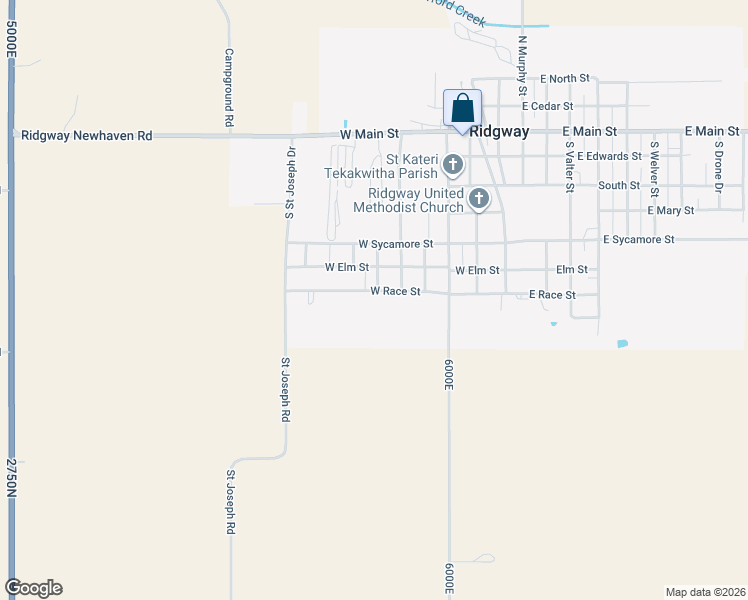 map of restaurants, bars, coffee shops, grocery stores, and more near 600 West Race Street in Ridgway
