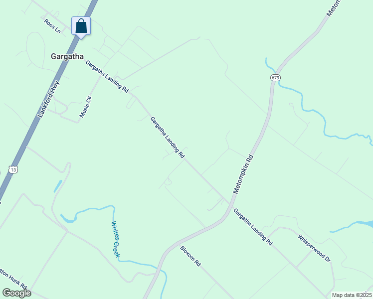 map of restaurants, bars, coffee shops, grocery stores, and more near 28157 Gargatha Landing Road in Parksley