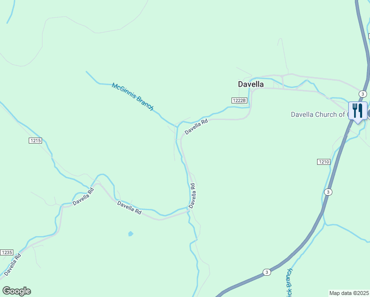 map of restaurants, bars, coffee shops, grocery stores, and more near 1047 Davella Road in Debord