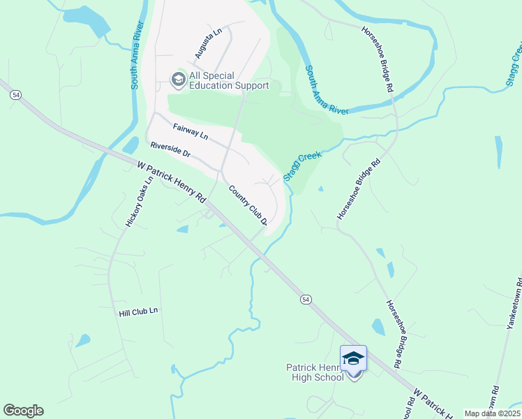 map of restaurants, bars, coffee shops, grocery stores, and more near 14210 Country Club Drive in Ashland