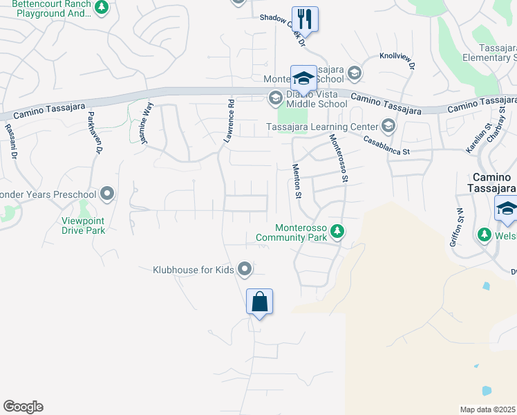 map of restaurants, bars, coffee shops, grocery stores, and more near 135 Shelterwood Lane in Danville