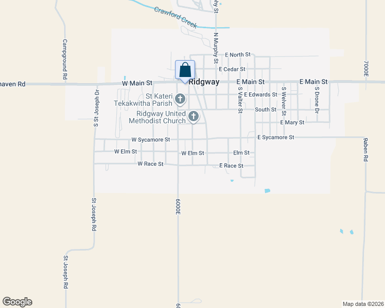 map of restaurants, bars, coffee shops, grocery stores, and more near 101-199 West Race Street in Ridgway