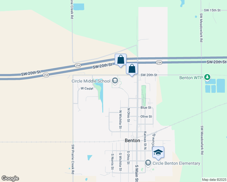 map of restaurants, bars, coffee shops, grocery stores, and more near 14697 Southwest 20th Street in Benton