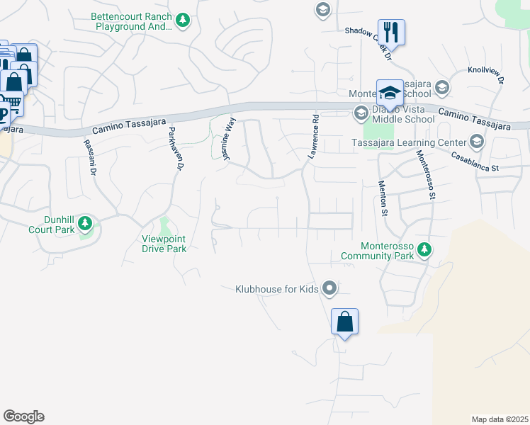 map of restaurants, bars, coffee shops, grocery stores, and more near 310 Culet Drive in Danville