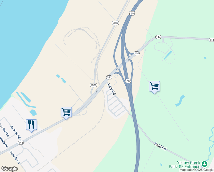 map of restaurants, bars, coffee shops, grocery stores, and more near 4600 Kentucky 144 in Owensboro
