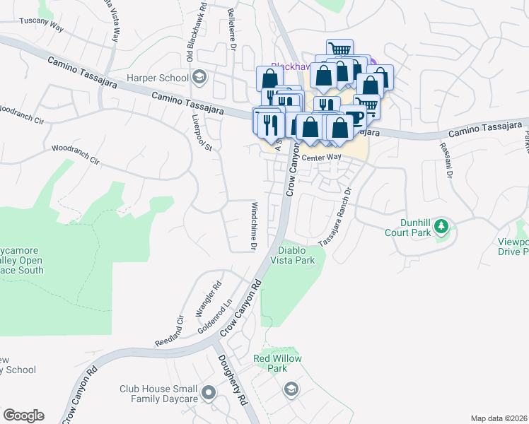 map of restaurants, bars, coffee shops, grocery stores, and more near 149 Heritage Park Drive in Danville