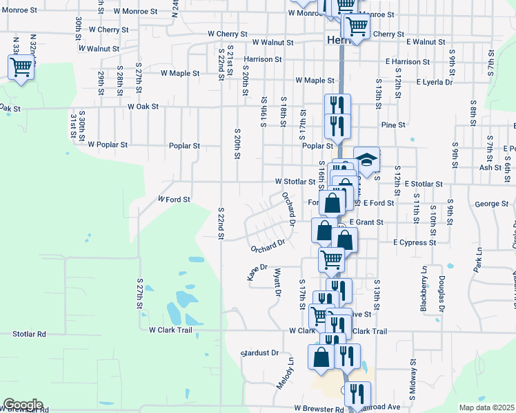 map of restaurants, bars, coffee shops, grocery stores, and more near 4 Grove Place in Herrin
