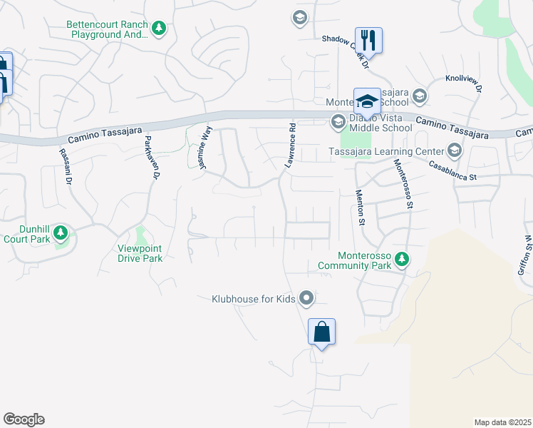 map of restaurants, bars, coffee shops, grocery stores, and more near 1160 Lawrence Road in Danville