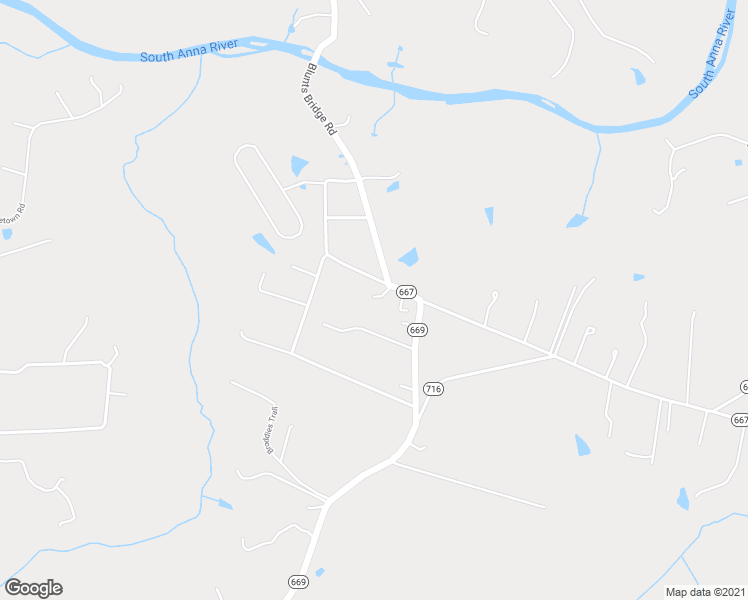 map of restaurants, bars, coffee shops, grocery stores, and more near 14433 Blunts Bridge Road in Ashland