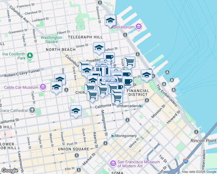map of restaurants, bars, coffee shops, grocery stores, and more near 532 Sansome Street in San Francisco