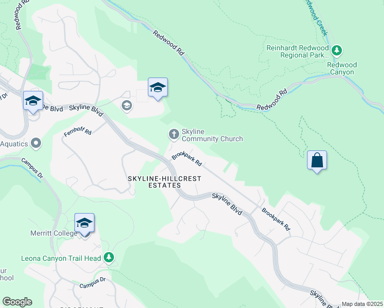 map of restaurants, bars, coffee shops, grocery stores, and more near 12560 Brookpark Road in Oakland