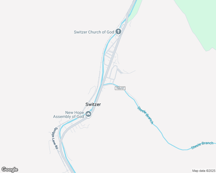 map of restaurants, bars, coffee shops, grocery stores, and more near 46 Tom Steele Hollow Road in Logan