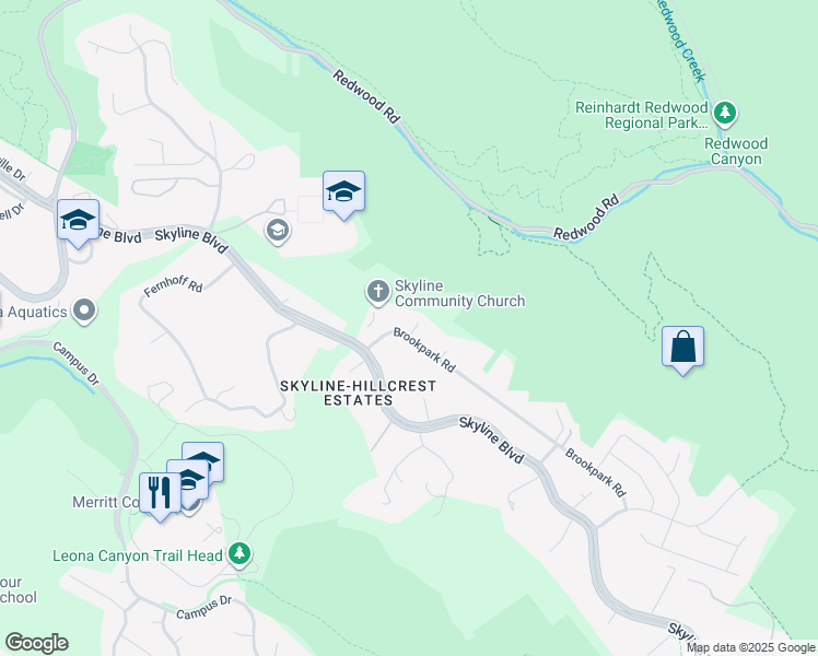 map of restaurants, bars, coffee shops, grocery stores, and more near 12560 Brookpark Road in Oakland