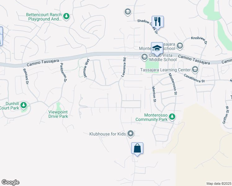 map of restaurants, bars, coffee shops, grocery stores, and more near 1158 Lawrence Road in Danville