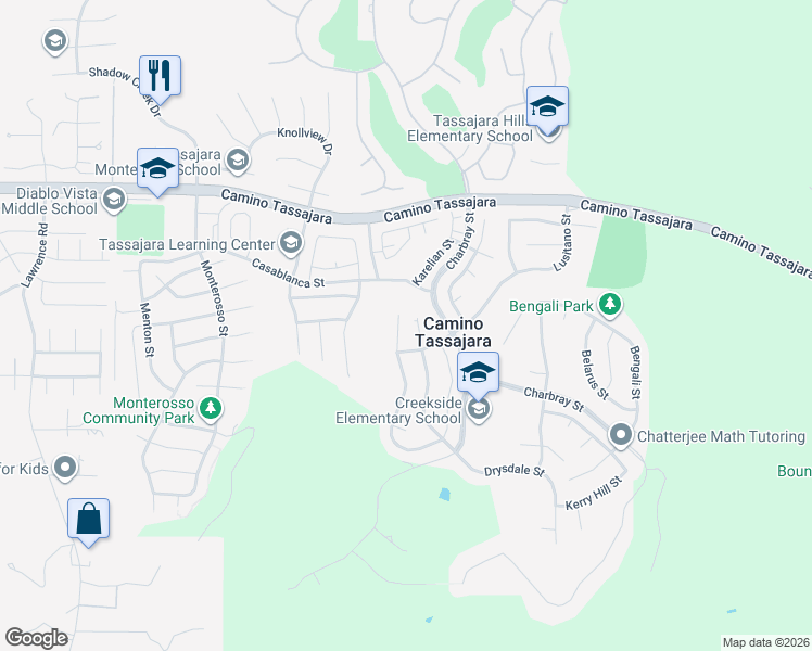 map of restaurants, bars, coffee shops, grocery stores, and more near 836 Griffon Court in Danville