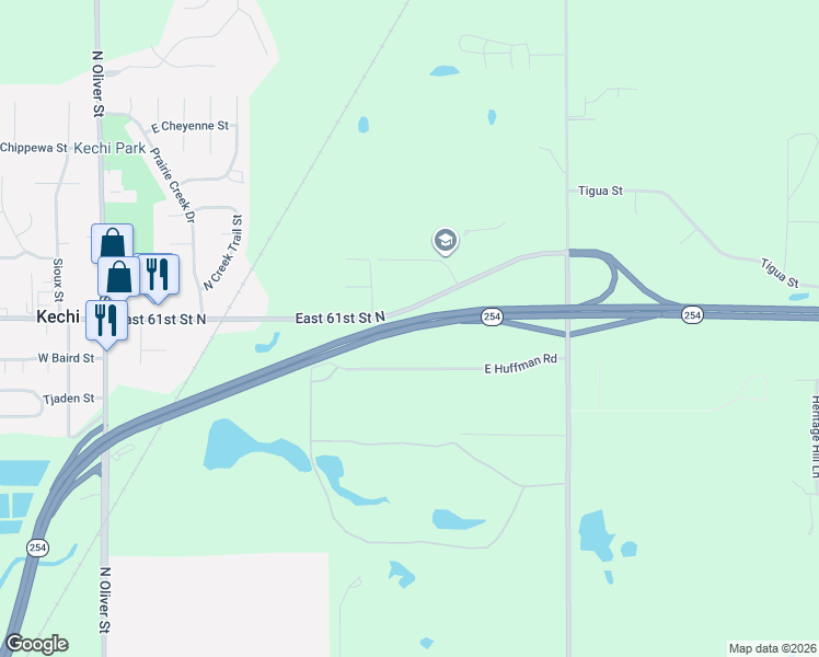 map of restaurants, bars, coffee shops, grocery stores, and more near K - 254 in Kechi