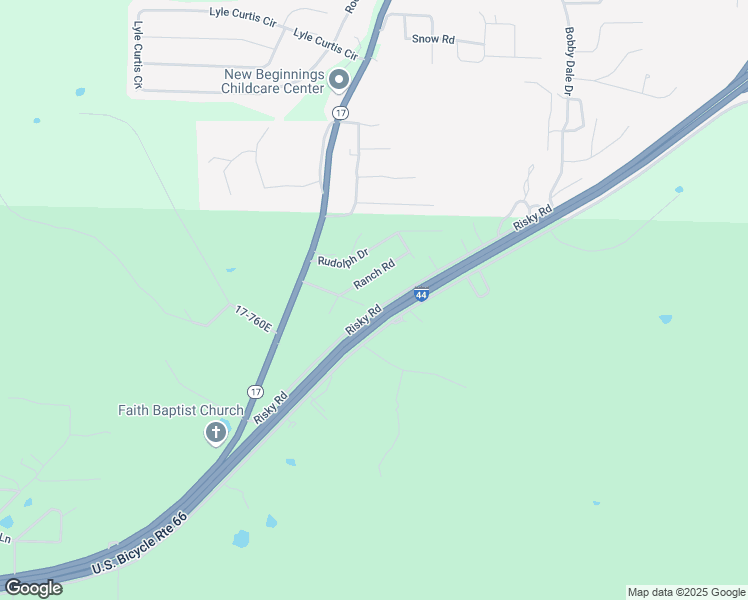 map of restaurants, bars, coffee shops, grocery stores, and more near 21499 Risky Road in Waynesville
