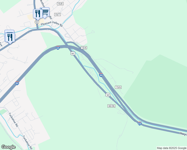 map of restaurants, bars, coffee shops, grocery stores, and more near 100-198 Mountaineer Lane in White Sulphur Springs