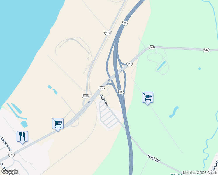 map of restaurants, bars, coffee shops, grocery stores, and more near 4600 Kentucky 144 in Owensboro