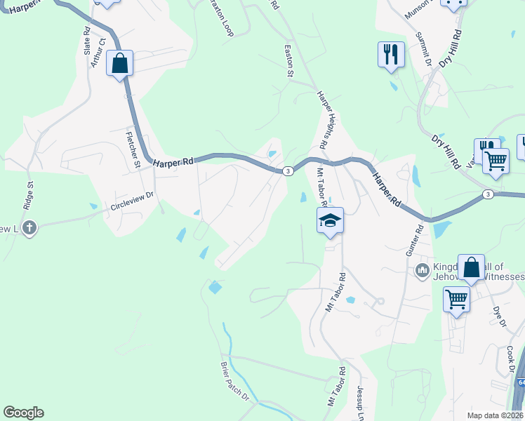 map of restaurants, bars, coffee shops, grocery stores, and more near 117 Peters Dr in Beckley