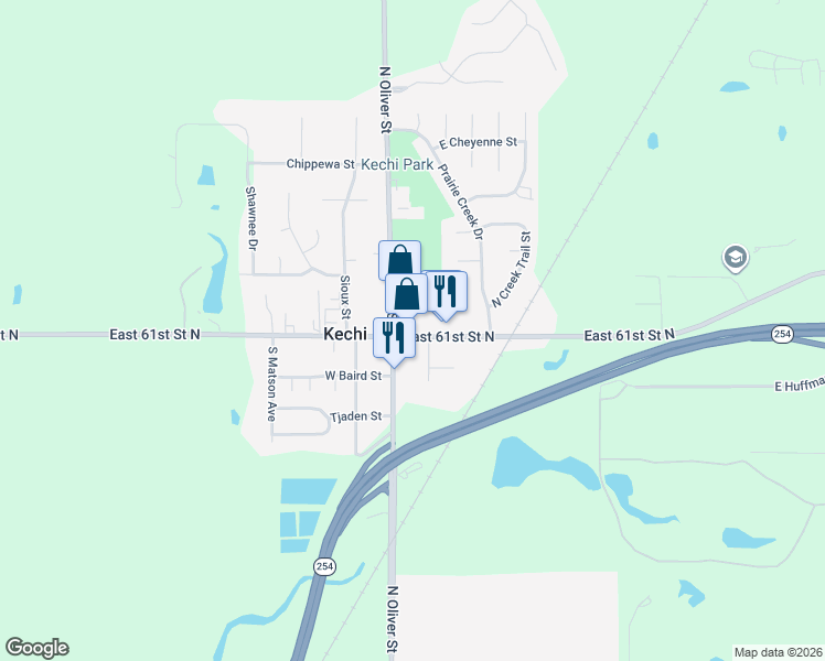 map of restaurants, bars, coffee shops, grocery stores, and more near in Kechi