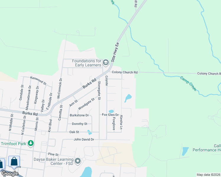 map of restaurants, bars, coffee shops, grocery stores, and more near 1532 Coyote in Farmington