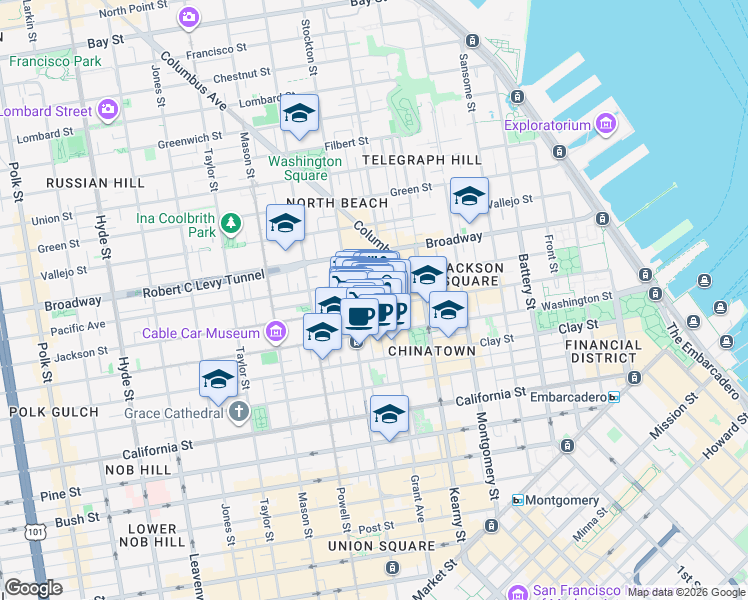 map of restaurants, bars, coffee shops, grocery stores, and more near in San Francisco