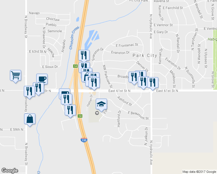 map of restaurants, bars, coffee shops, grocery stores, and more near 6209 North West Park View Street in Park City