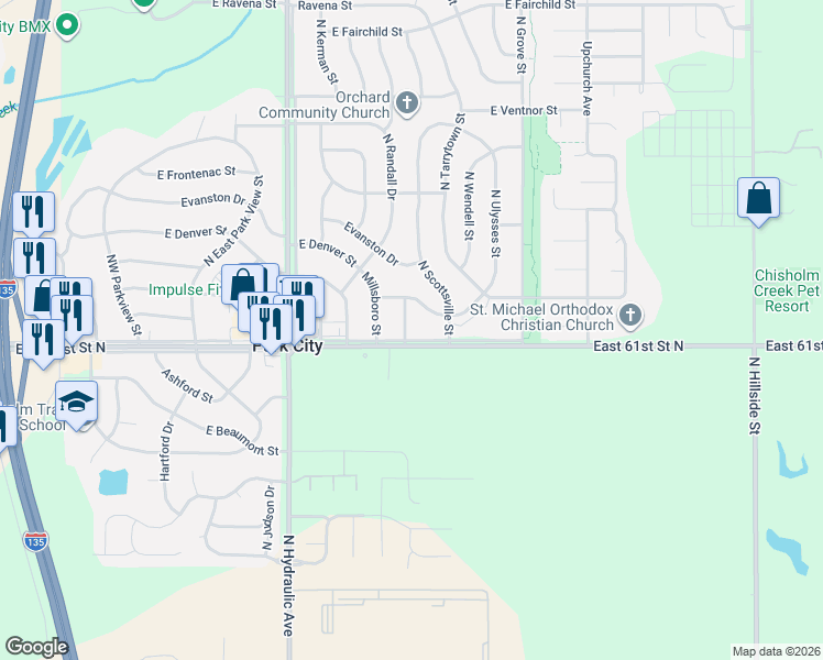 map of restaurants, bars, coffee shops, grocery stores, and more near 6232 N Newport St in Park City
