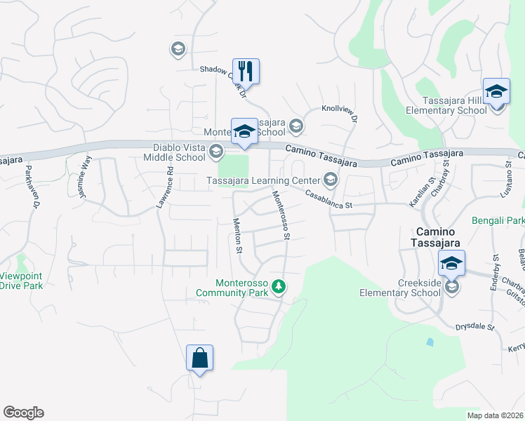 map of restaurants, bars, coffee shops, grocery stores, and more near 1719 Cottswald Street in Danville