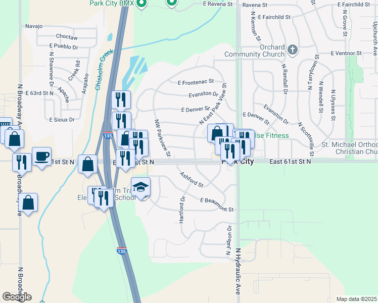 map of restaurants, bars, coffee shops, grocery stores, and more near 1315 East Arlington Drive in Park City