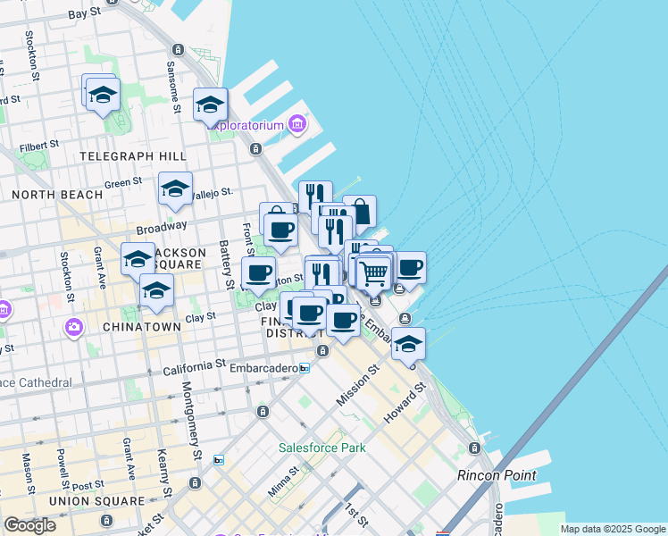 map of restaurants, bars, coffee shops, grocery stores, and more near in San Francisco